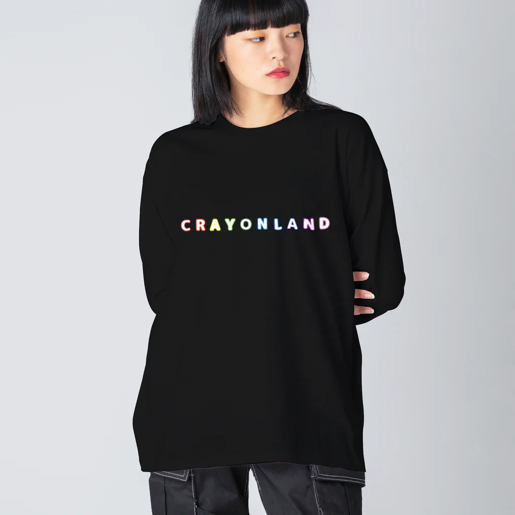 【CRAYON LAND】ひよこのじょにーのCRAYON LANDのロゴ Big Long Sleeve T-Shirt