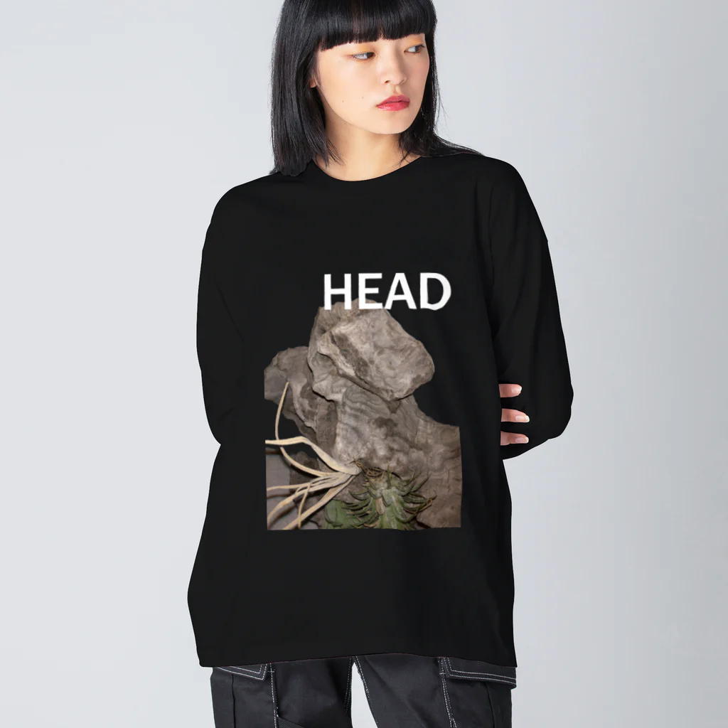 qujakuhouseのHEAD <FONT COLOR : WHITE> Big Long Sleeve T-Shirt