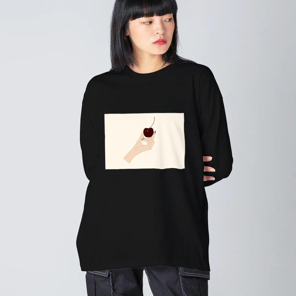 HIRUNEのさくらんぼロンT Big Long Sleeve T-Shirt