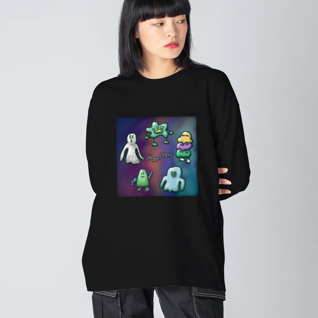 ぼんじりの雑貨やさんの🎮Monsters 公式グッズ👽 ビッグシルエットロングスリーブTシャツ