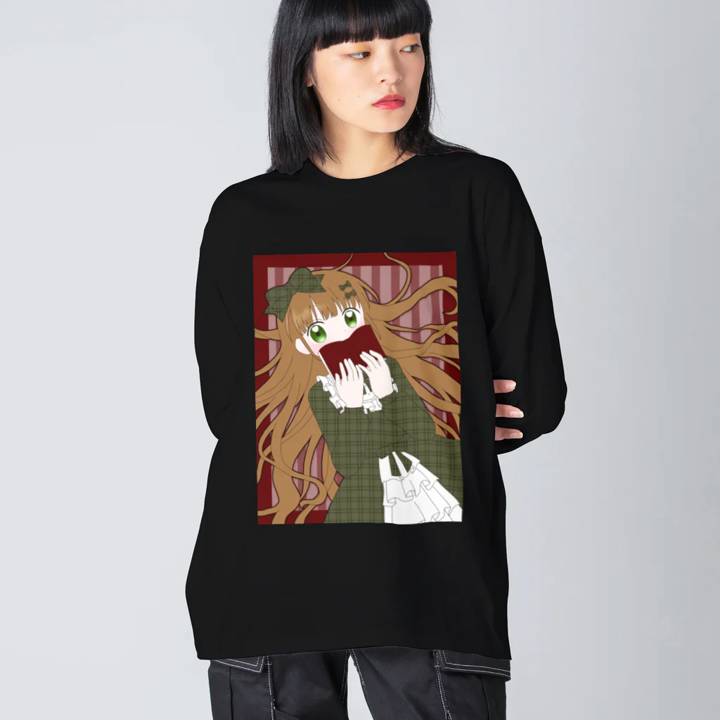 かわいいもののおみせ　いそぎんちゃくの読書の秋ちゃん Big Long Sleeve T-Shirt