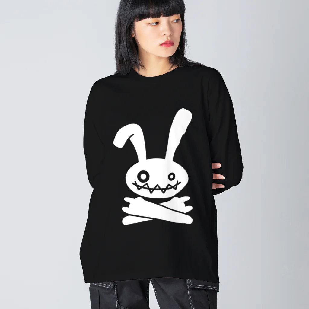 前田創作工房のHEAVY METAL BUNNY（ホワイトプリント） Big Long Sleeve T-Shirt