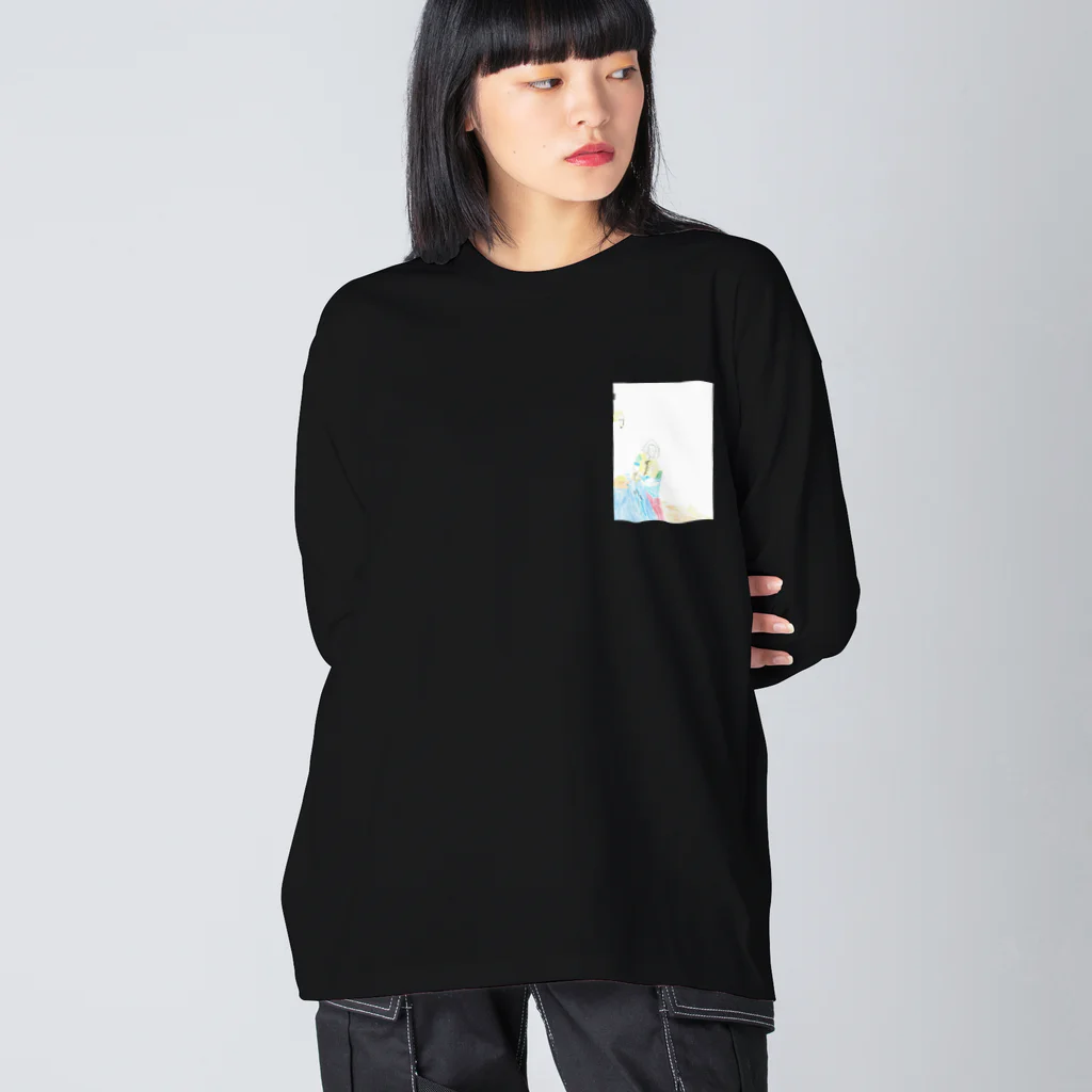 画伯さんの牛乳をつぐ女 Big Long Sleeve T-Shirt