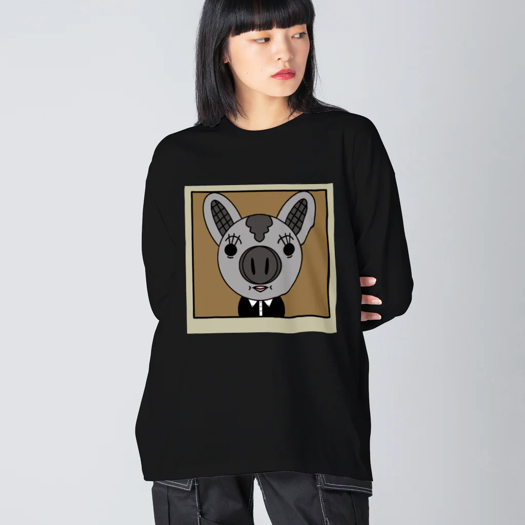 usa100のピキーン！うさぶた寝不足 Big Long Sleeve T-Shirt