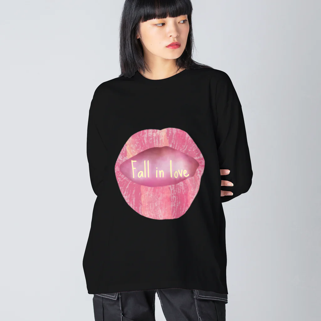 ぽんぽこあんぽんたんのLips💋 foll in love ビッグシルエットロングスリーブTシャツ