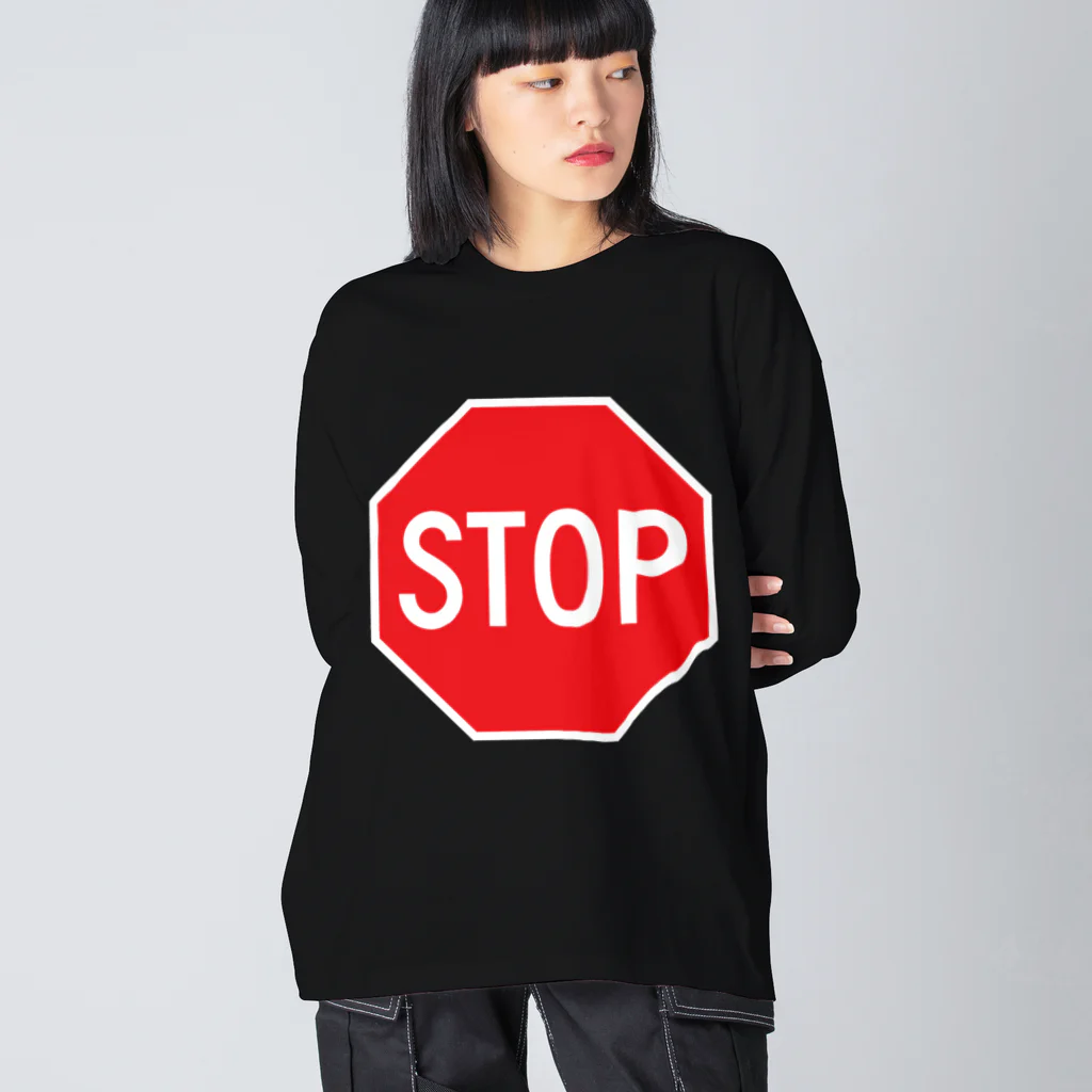 DRIPPEDのSTOP-ストップ アメリカの一時停止標識ロゴ ビッグシルエットロングスリーブTシャツ