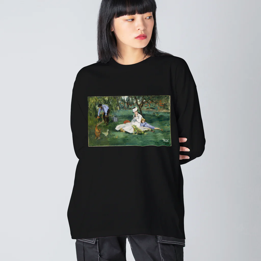 HermannStrasseのモネとグリーンイグアナ Big Long Sleeve T-Shirt