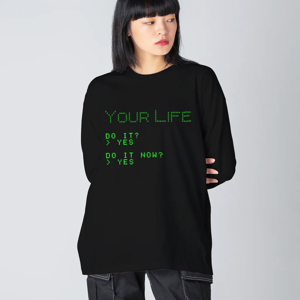 Flat Engine Suzuri ShopのYOUR LIFE Big Long Sleeve T-Shirt