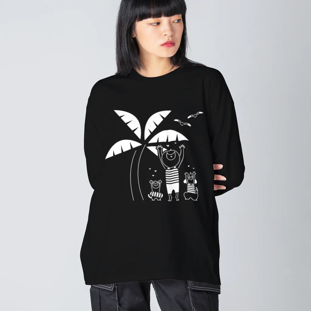 8anna storeのHAPPY HAPPY HAPPY！上を向いて笑おう！夏バージョン Big Long Sleeve T-Shirt