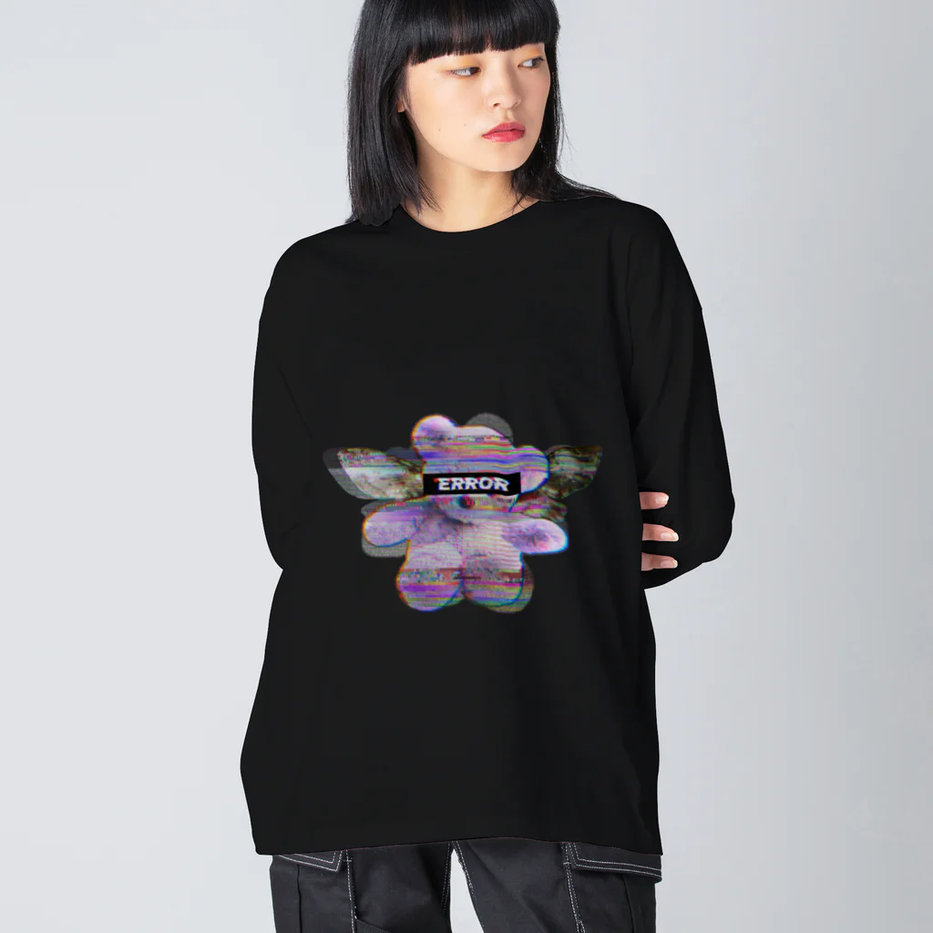 ねこやなぎのHacker Bear ビッグシルエットロングスリーブTシャツ