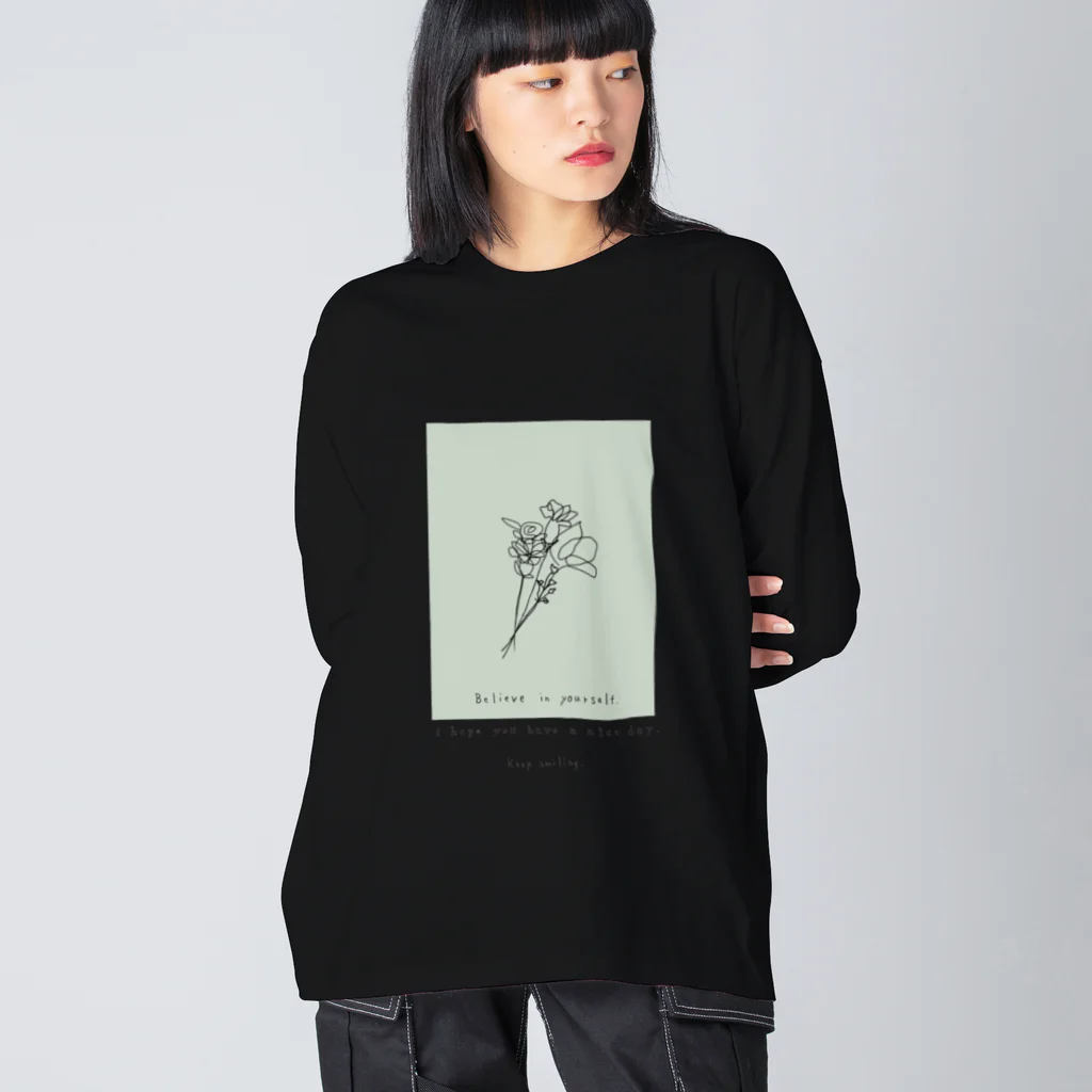 rilybiiのbouquet green ビッグシルエットロングスリーブTシャツ