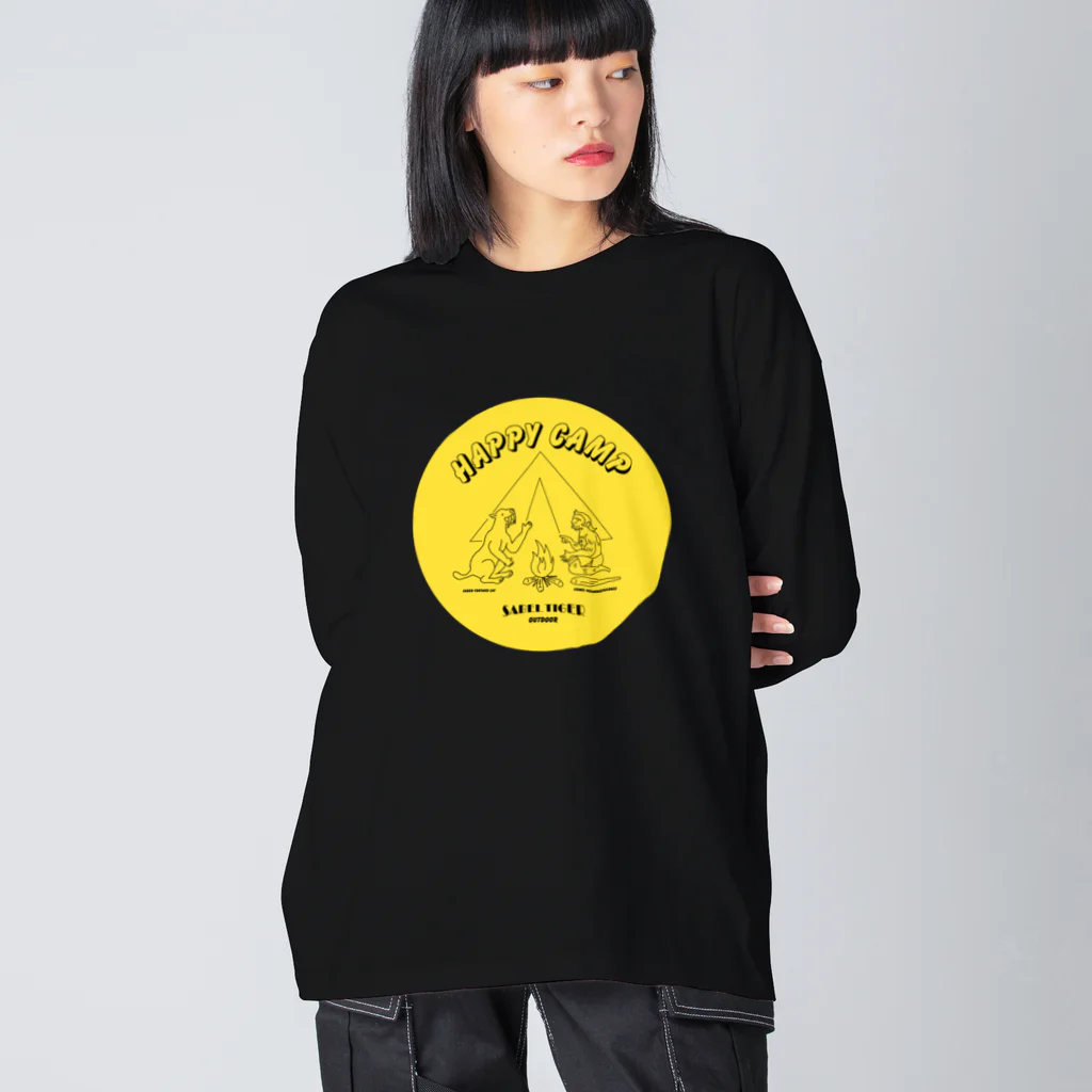 LONESOME TYPE ススのハッピーキャンプ（サーベルタイガーとネアンデルタール人） ビッグシルエットロングスリーブTシャツ