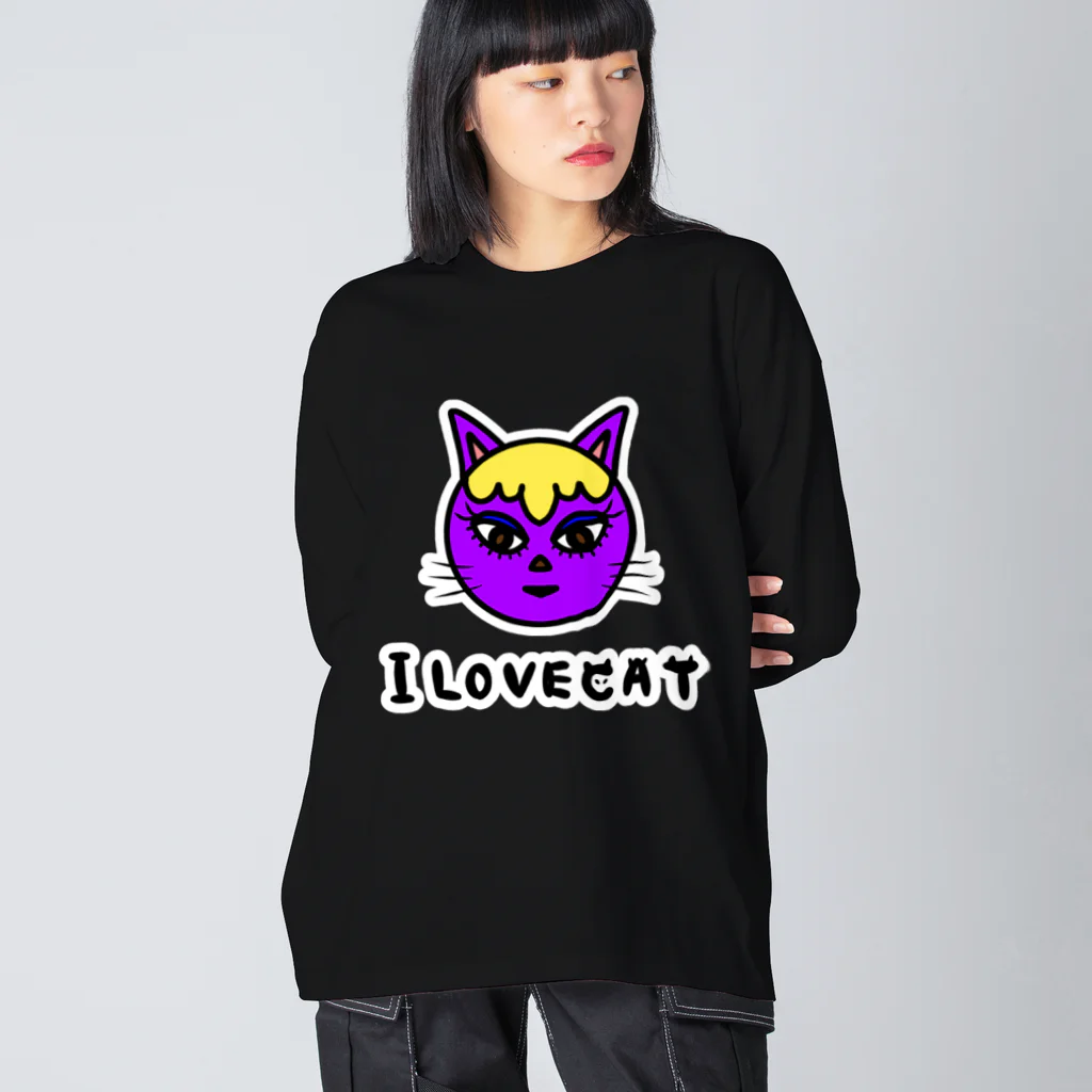 usa100のアイラブキャット Big Long Sleeve T-Shirt