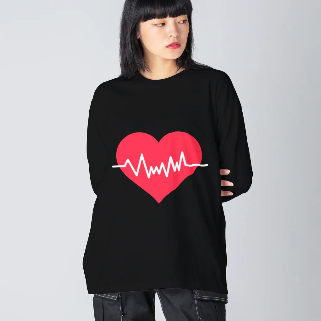 ＰａＮのHeart ECG ビッグシルエットロングスリーブTシャツ