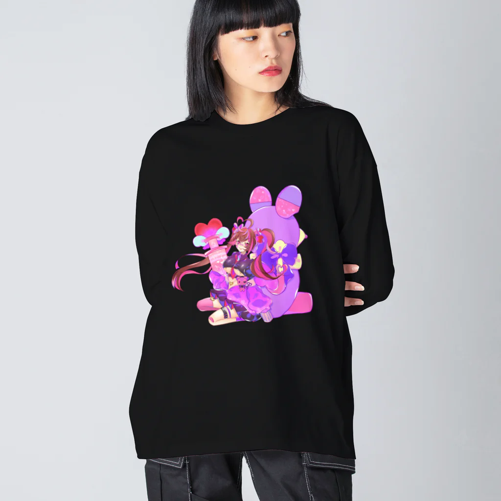 Rimε・●・зstoreのやみかわぷりんちゃん ビッグシルエットロングスリーブTシャツ