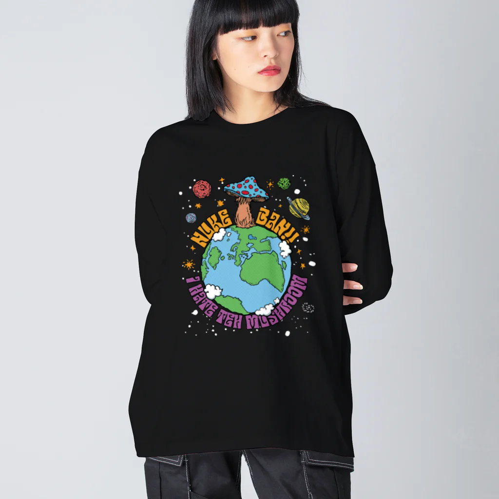 チンパンジーマートのHATE MUSHROOM Big Long Sleeve T-Shirt