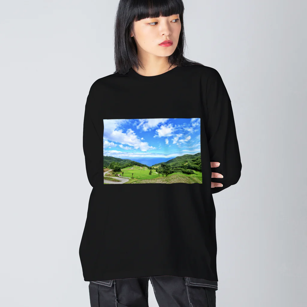 ねこまくらの佐渡島・岩首昇竜棚田 Big Long Sleeve T-Shirt