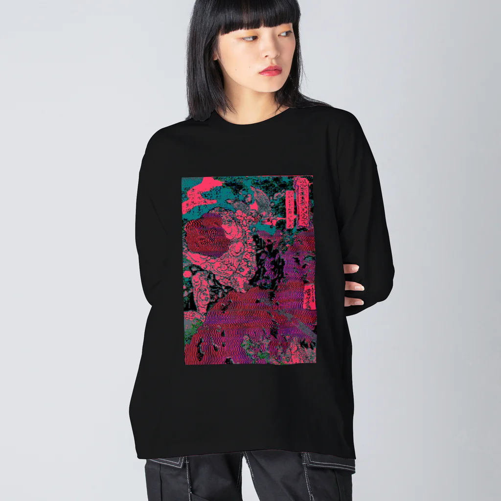 KIKI DOURAKUのGLITCH-武者UKIYOE ビッグシルエットロングスリーブTシャツ