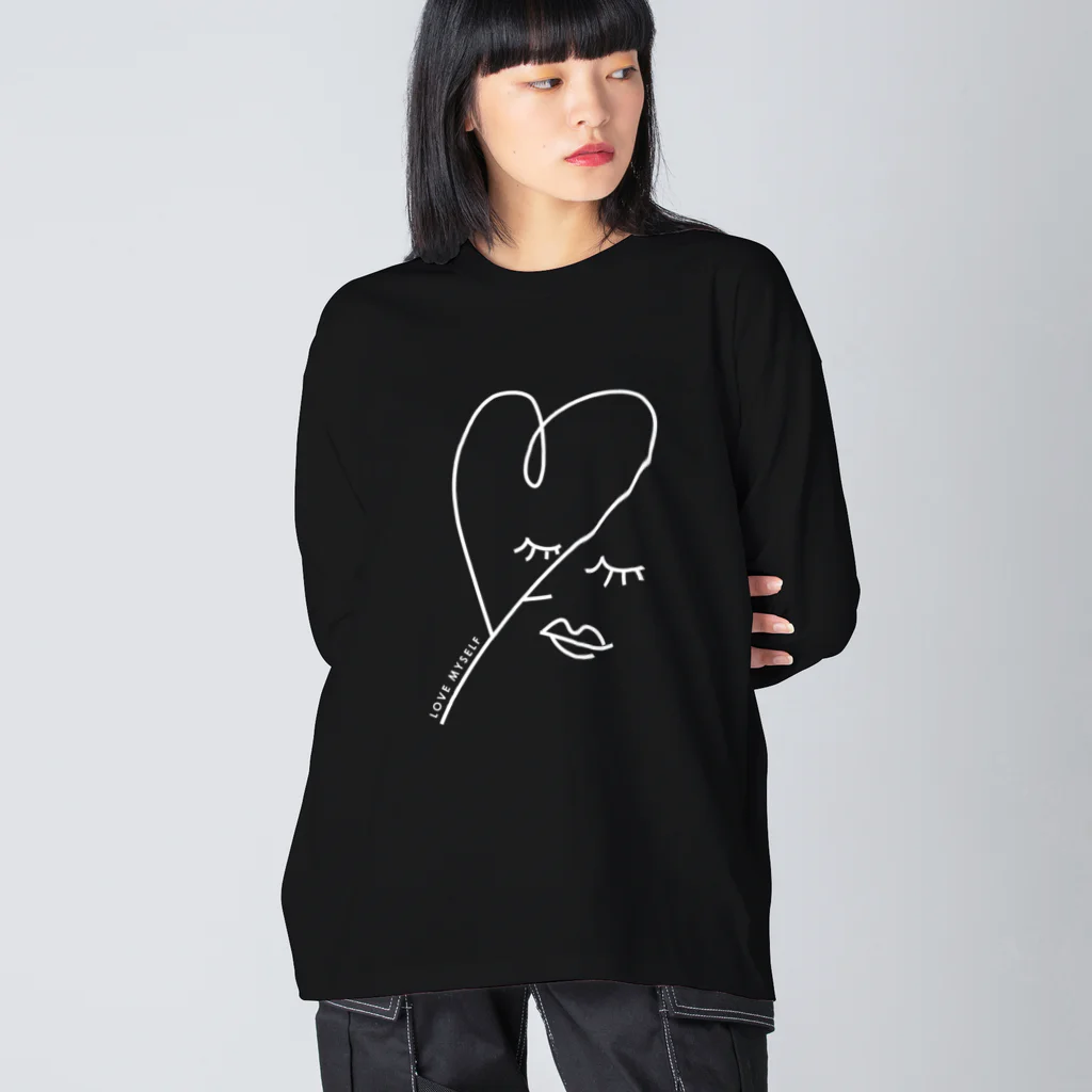 ettoのLOVE MYSELF [ホワイト] Big Long Sleeve T-Shirt