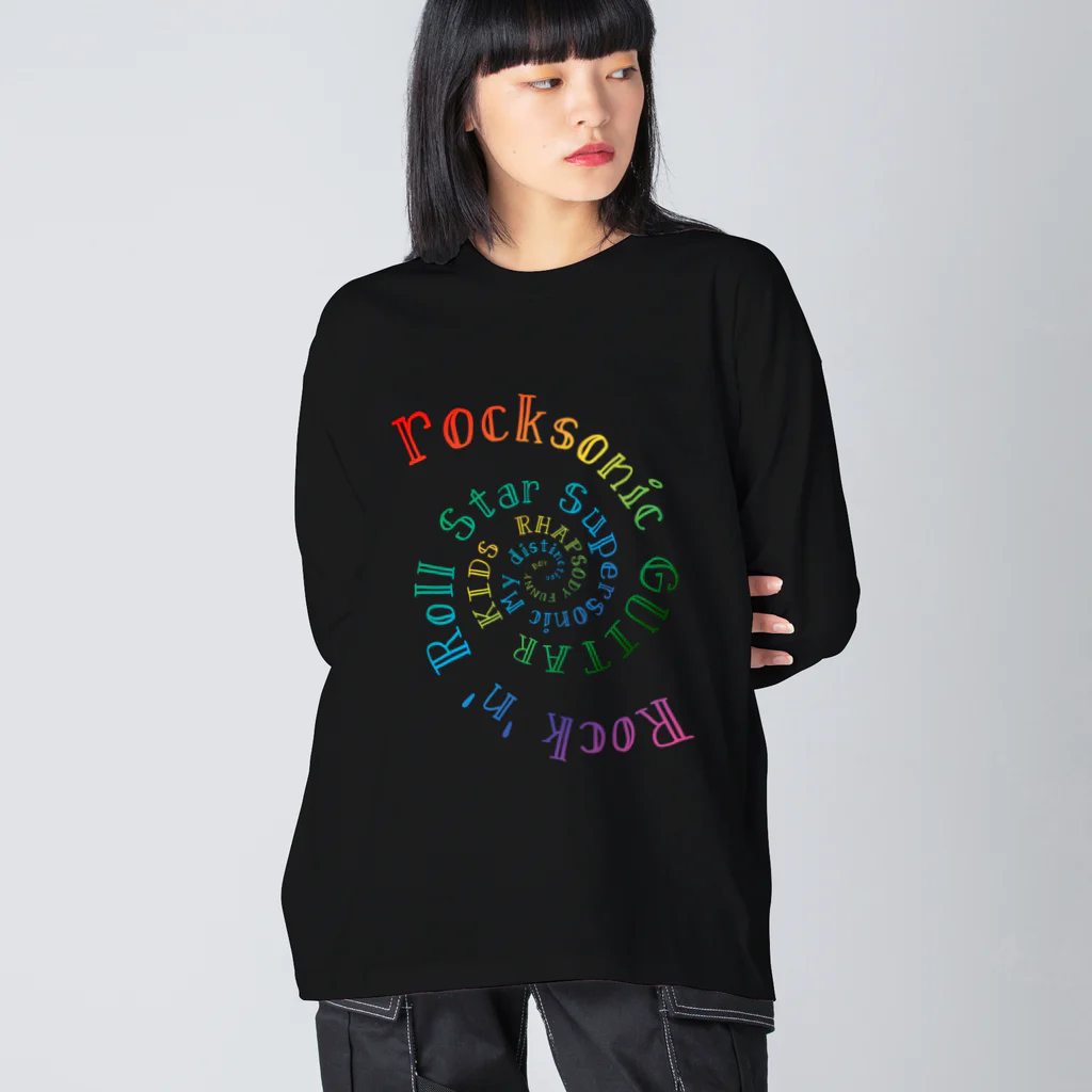 Rebelle Débutantの渦巻きLOGO（レインボーver） Big Long Sleeve T-Shirt