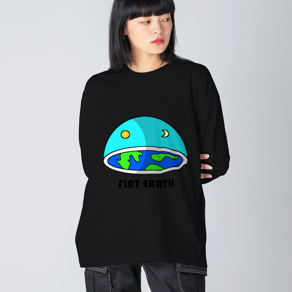 AVANT-GARDE　RESEARCH　REPORT　-アヴァンギャルド・リサーチ・リポート-のフラットアース　(FLAT　EARTH）透明背景 ビッグシルエットロングスリーブTシャツ