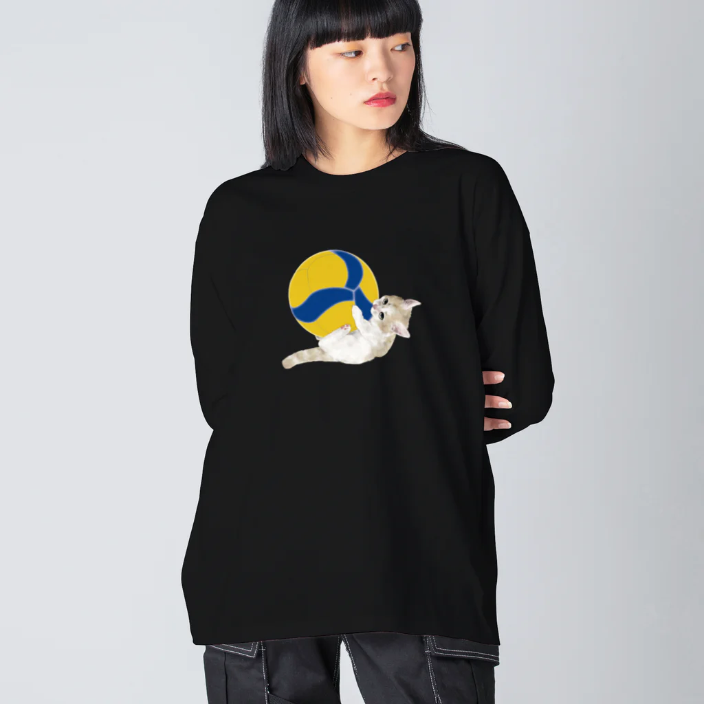 猫とやっし～ぃのアレコレのニャイスカットねこたん ビッグシルエットロングスリーブTシャツ