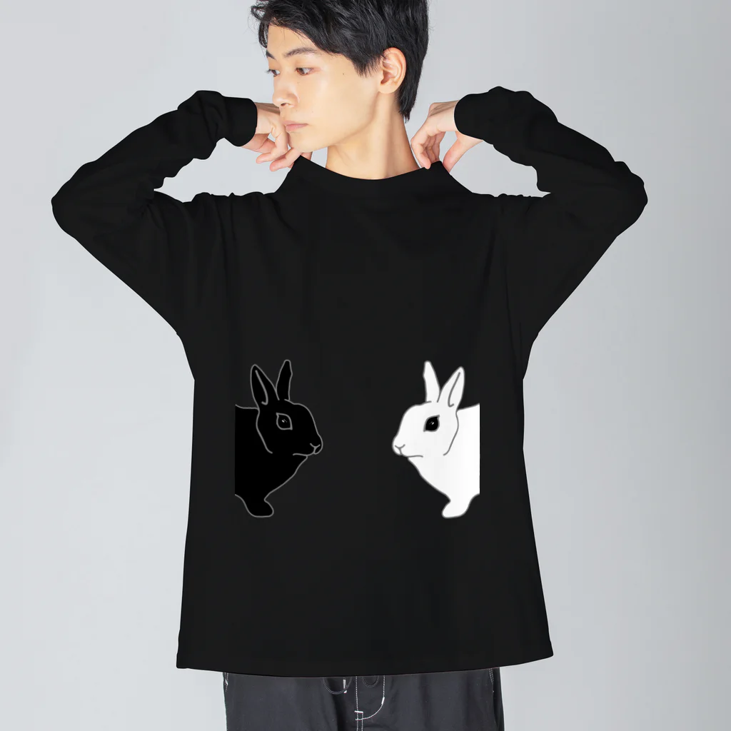 AngelRabbitsのお見合いうさぎ ビッグシルエットロングスリーブTシャツ