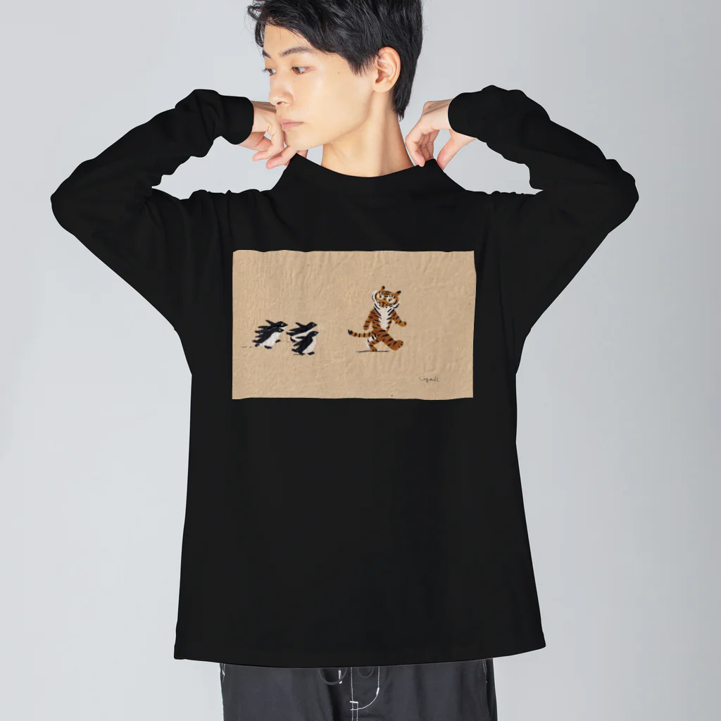 segasworksのトラちゃんとペンギンたち Big Long Sleeve T-Shirt