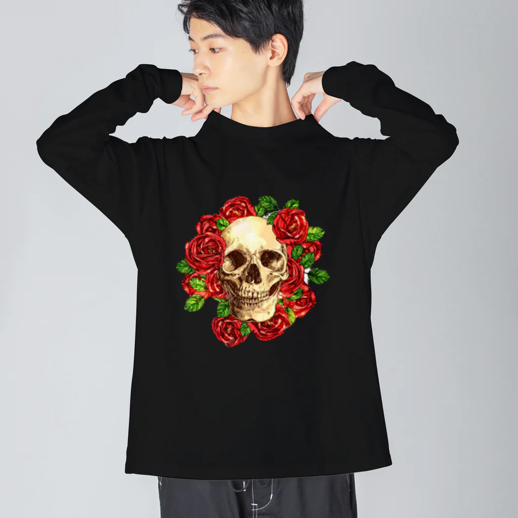 ❣ 𝐩𝐨𝐩 𝐜𝐨𝐥𝐥𝐞𝐜𝐭𝐢𝐨𝐧'𝐬 ❣の薔薇とスカルデザイン。 Big Long Sleeve T-Shirt