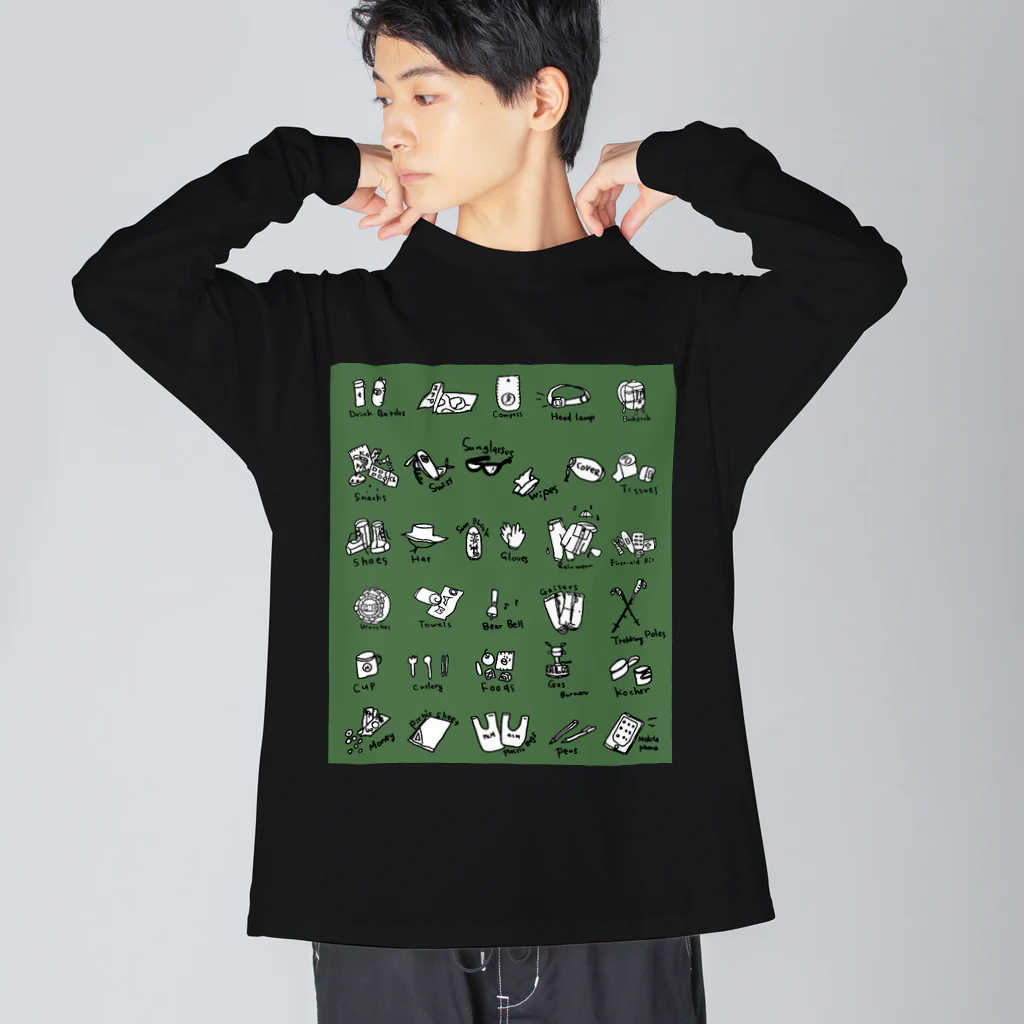 M.L.Merの大人気！登山用品リストイラスト Big Long Sleeve T-Shirt