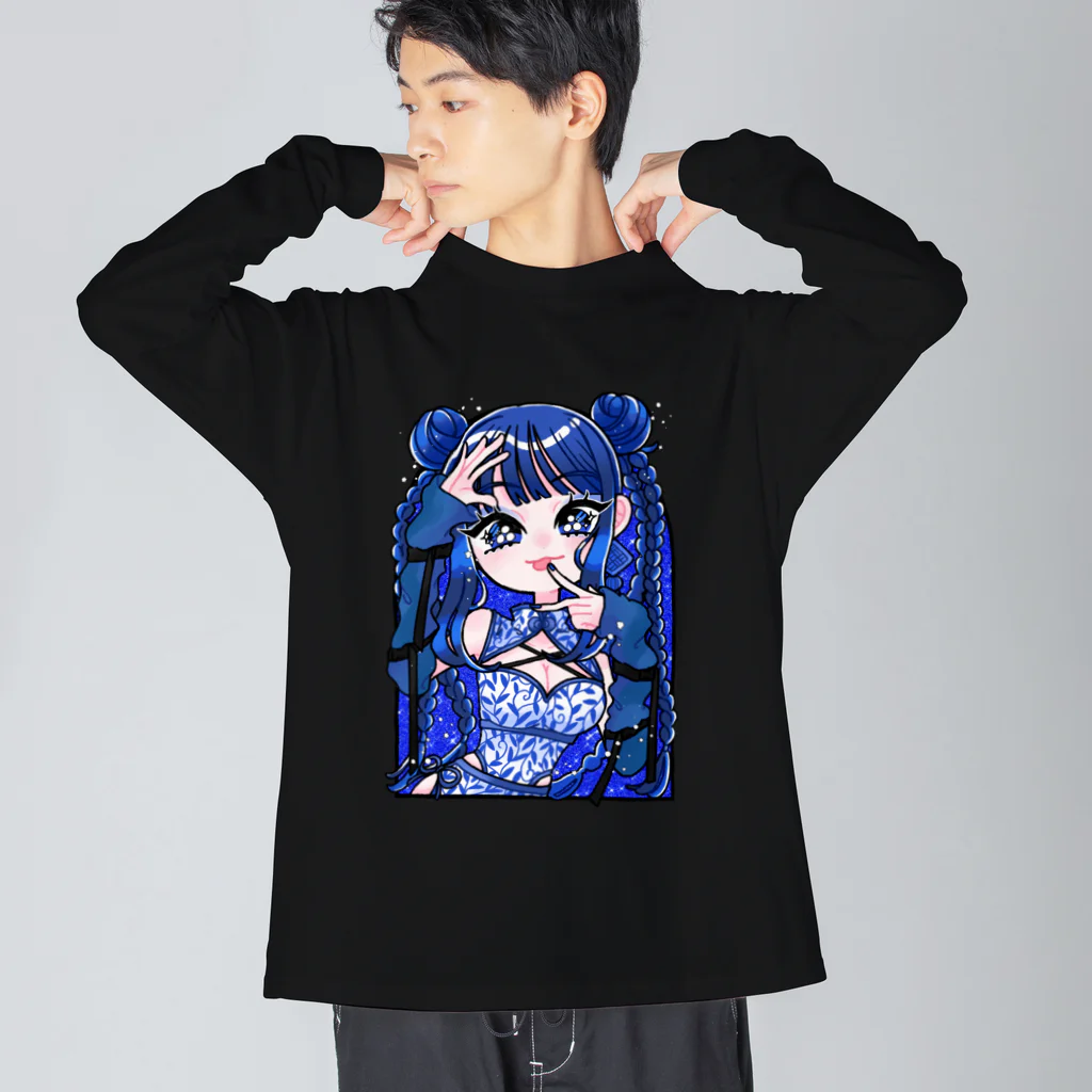 しばめぐま〜けっと！のblue china girl 🦋💙 ビッグシルエットロングスリーブTシャツ