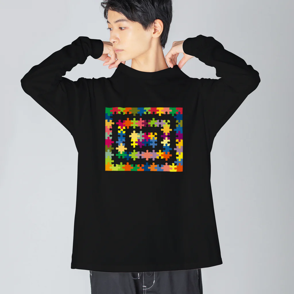 MtDesignShopのパズル(カラフルなフレーム風) ビッグシルエットロングスリーブTシャツ