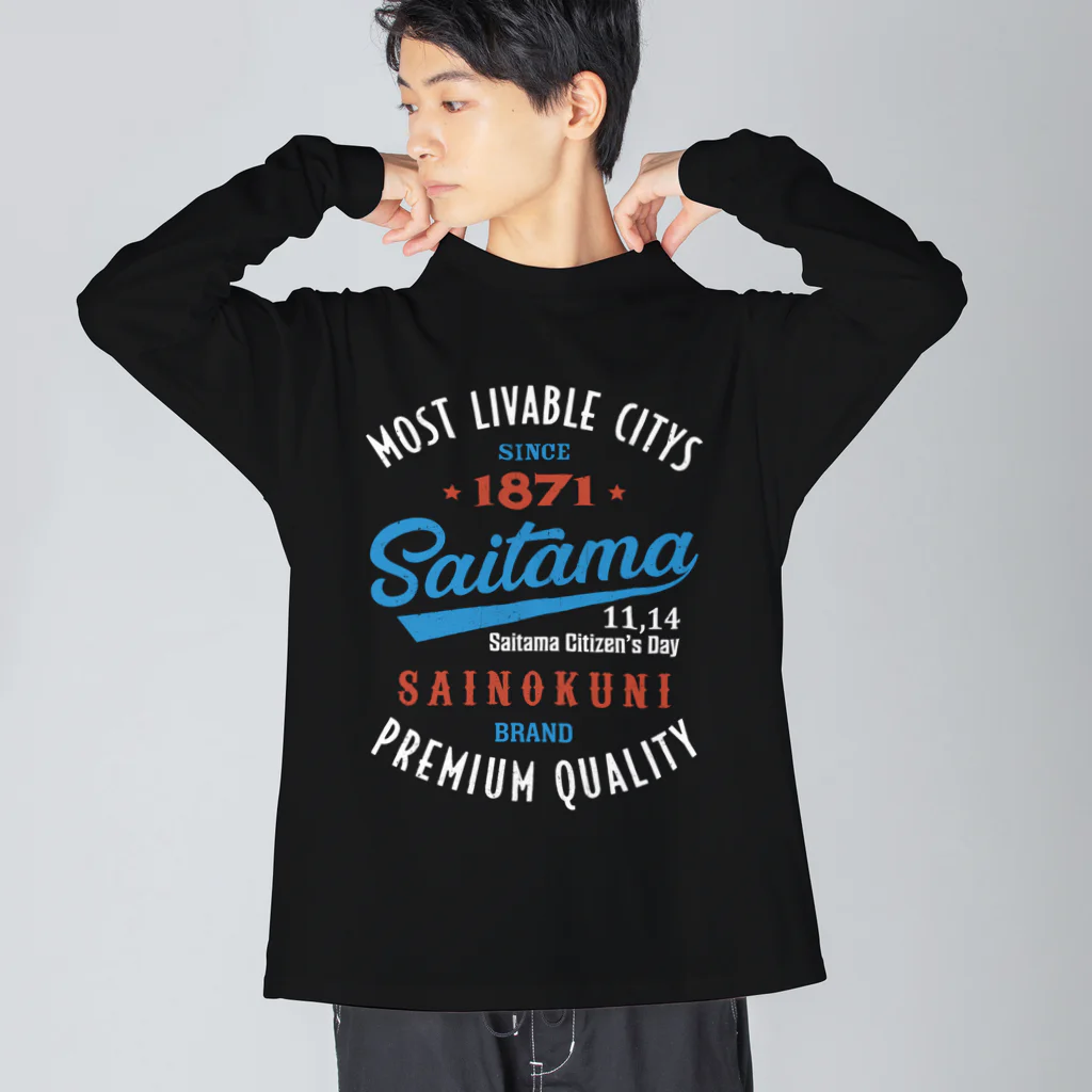 kg_shopのSaitama -Vintage- (濃色Tシャツ専用) Big Long Sleeve T-Shirt