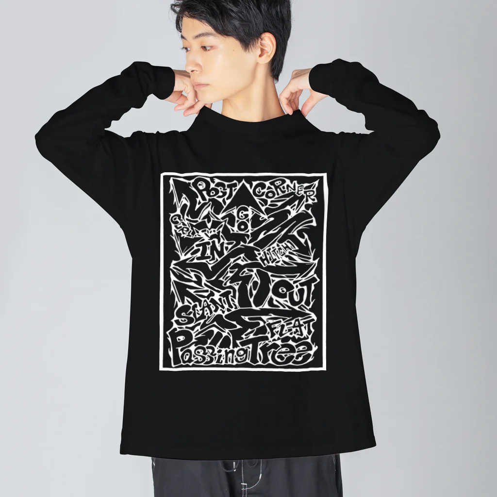 PB.DesignsのPassing Tree 透過・白線 Big Long Sleeve T-Shirt