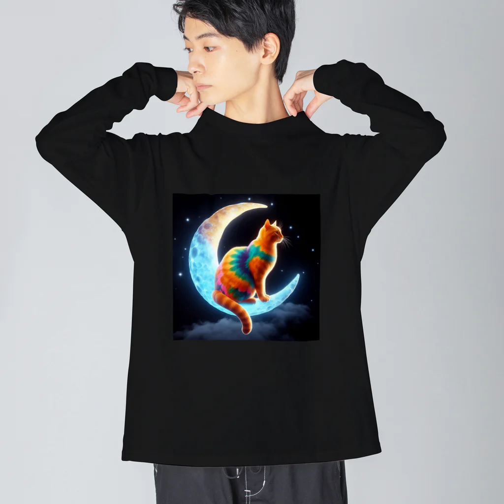 ニャーちゃんショップのムーンキャット Big Long Sleeve T-Shirt