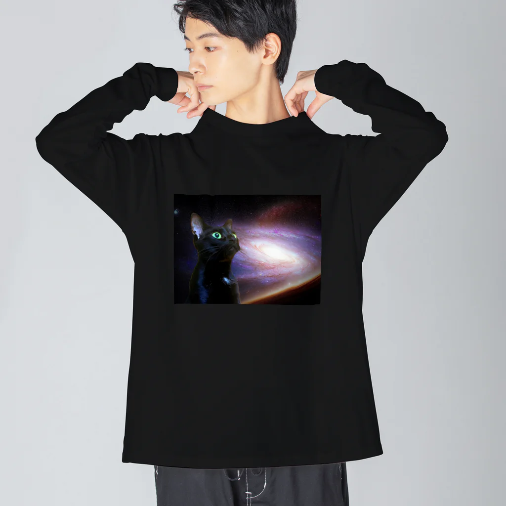 hashiba_のspace cat ビッグシルエットロングスリーブTシャツ