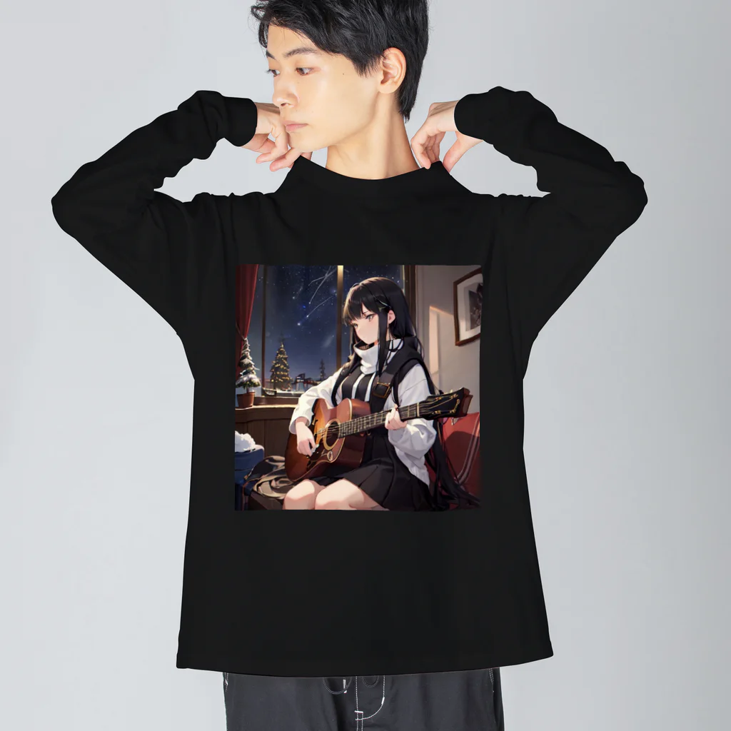 ミネラル太郎のギター少女　リオ ビッグシルエットロングスリーブTシャツ