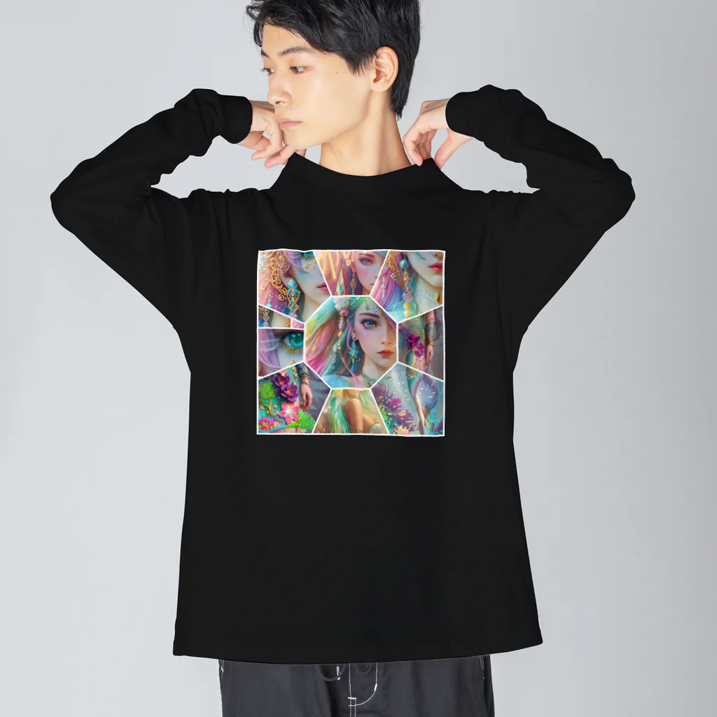 💖宇宙整体♪🌈♪こころからだチャンネル♪💖のcutie mermaid REINA WORLD Big Long Sleeve T-Shirt