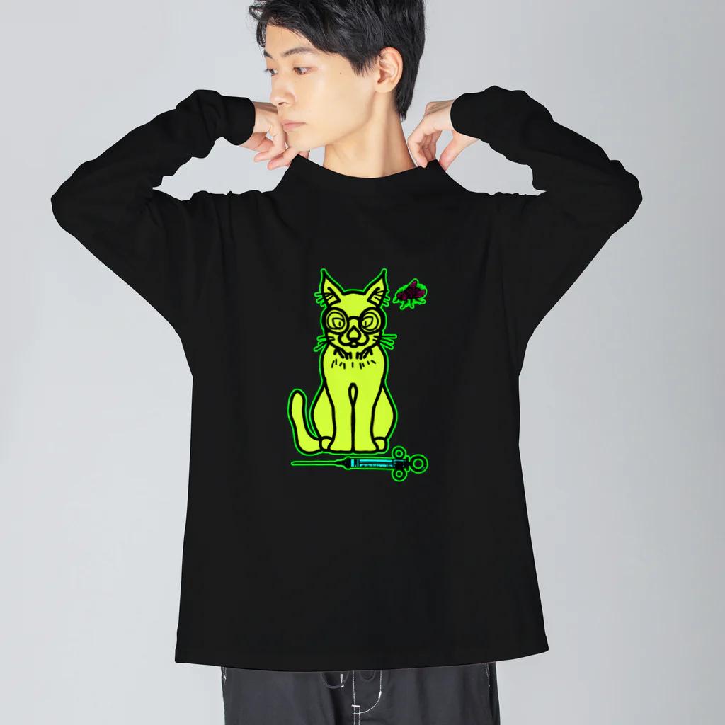 JINPIN (仁品)の待ちきれない猫 ビッグシルエットロングスリーブTシャツ