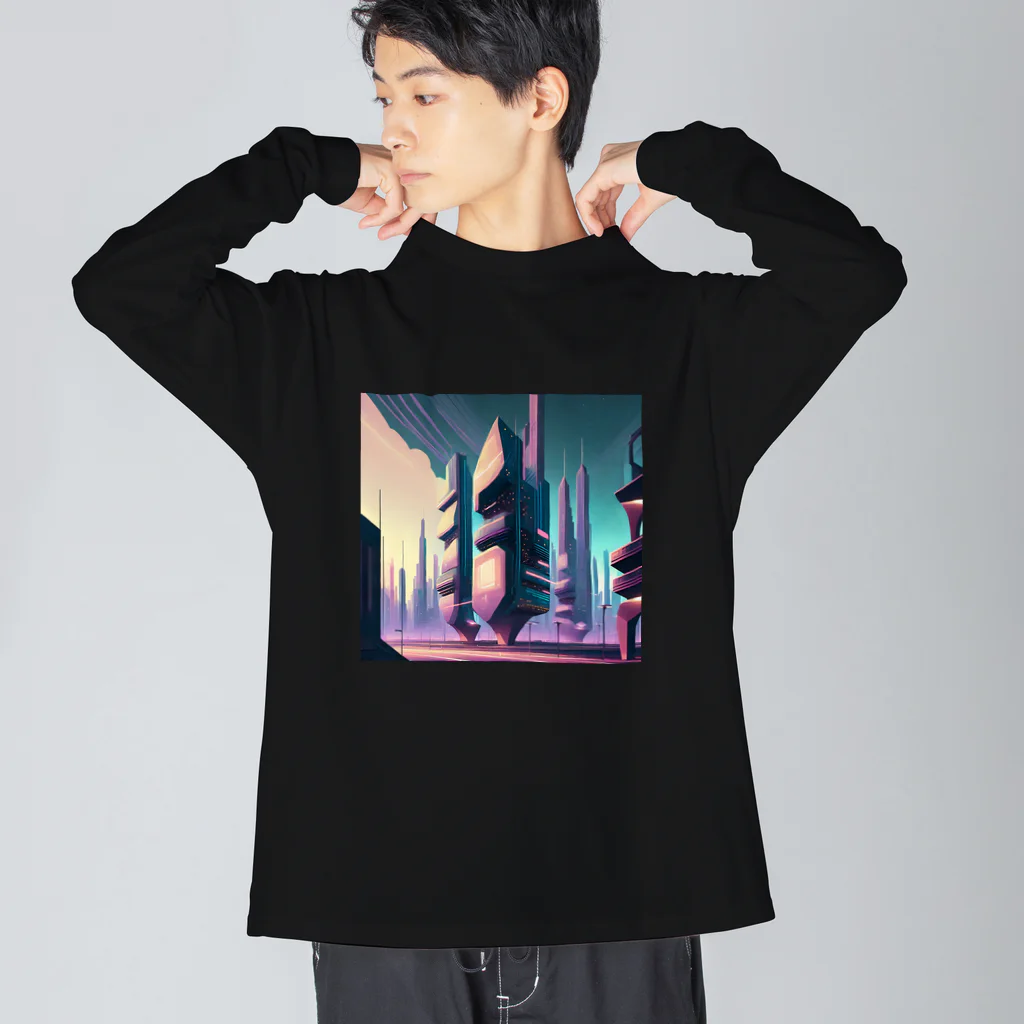 のんびりアート工房のサイバーパンク都市 Big Long Sleeve T-Shirt