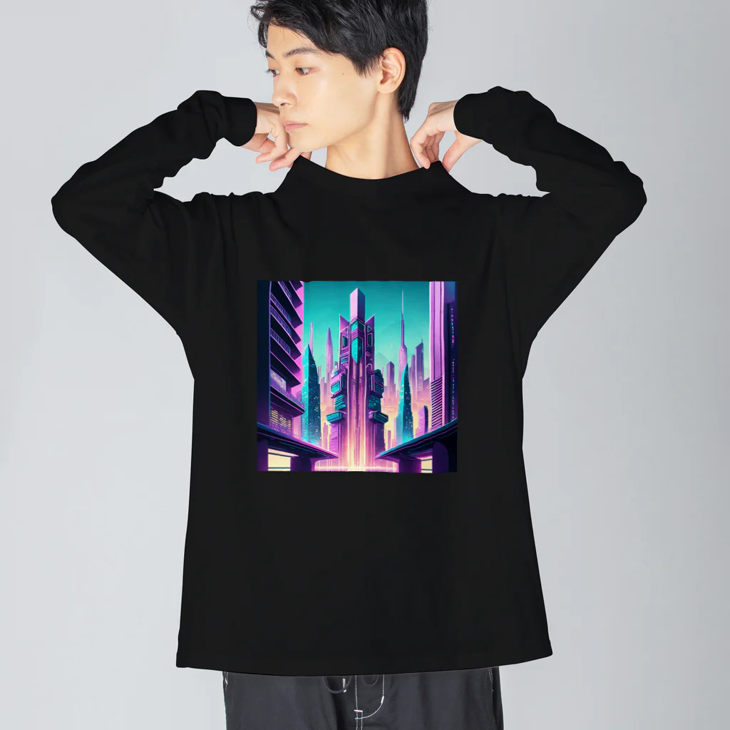 のんびりアート工房のサイバーパンク都市 Big Long Sleeve T-Shirt