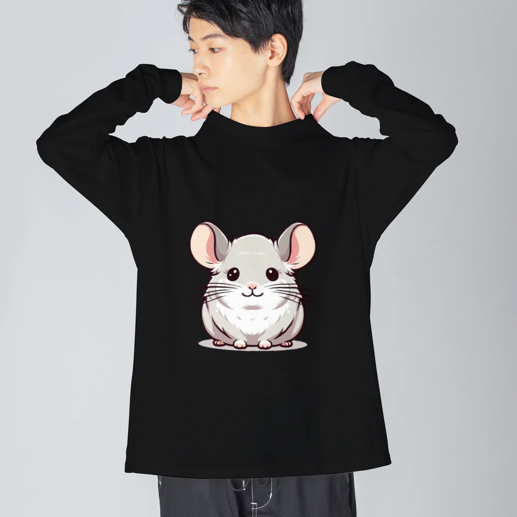 もふっとチンチラ🐭のチンチラ（シナモン） ビッグシルエットロングスリーブTシャツ