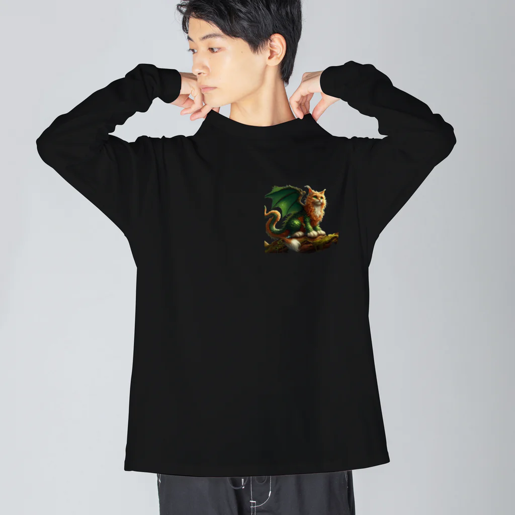 nekodoragonの森の猫ドラゴン　背景透過ver Big Long Sleeve T-Shirt