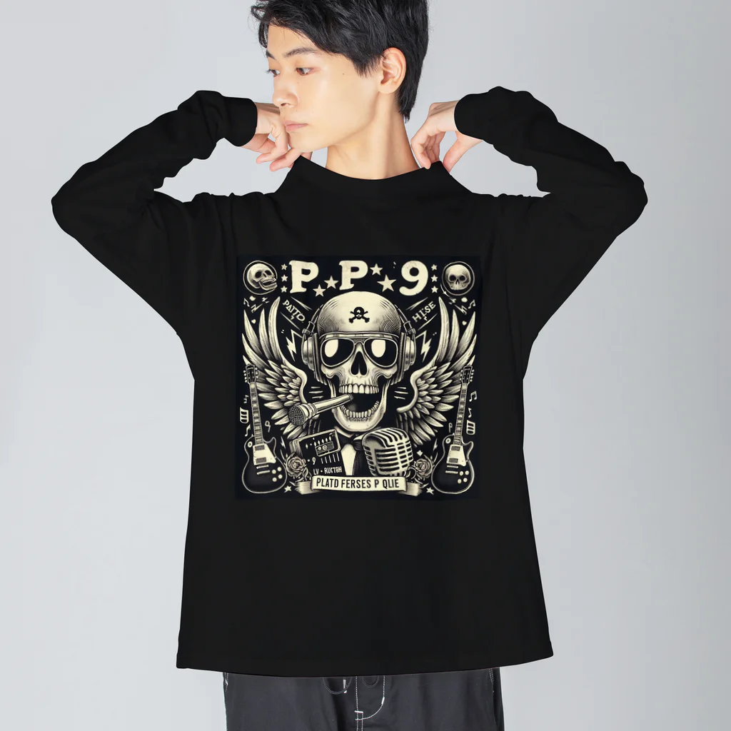 Prosperous Peony 6のバンド風Tシャツ　髑髏 Big Long Sleeve T-Shirt