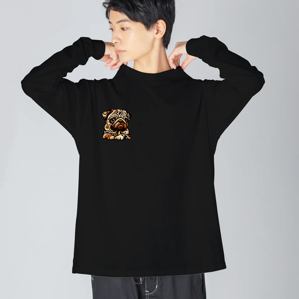 ブヒーズのアースカラー*パグ Big Long Sleeve T-Shirt