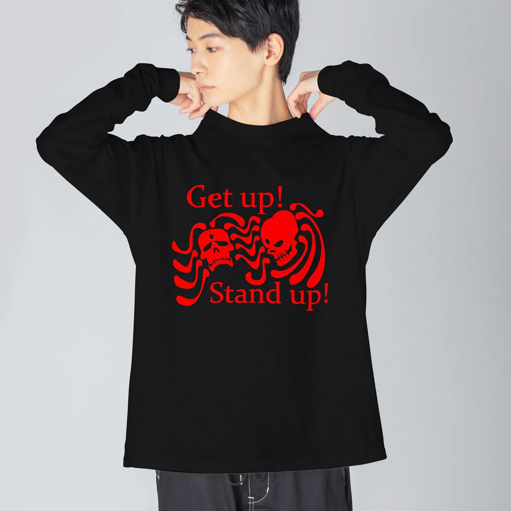 『NG （Niche・Gate）』ニッチゲート-- IN SUZURIのGet Up! Stand Up!(赤) ビッグシルエットロングスリーブTシャツ