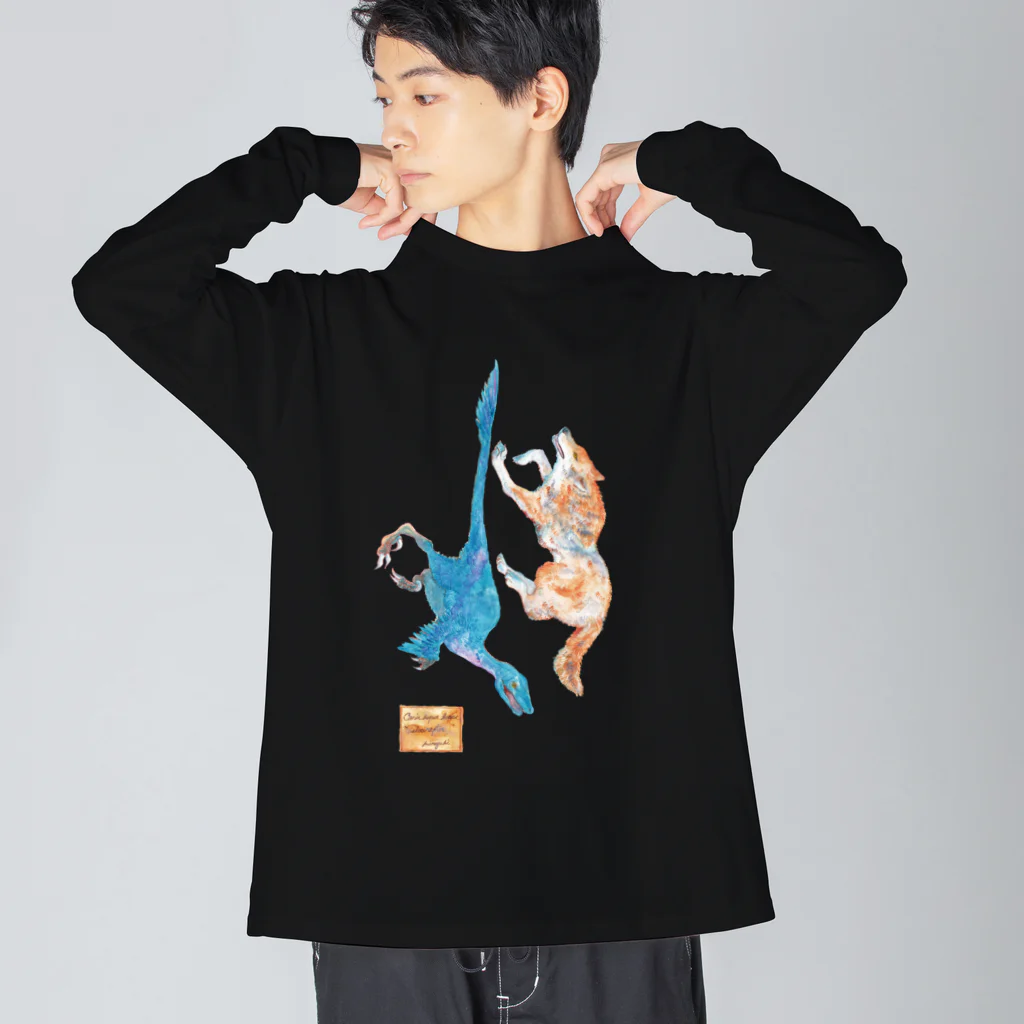 made blueのWolf and Velociraptor Big Long Sleeve T-Shirt