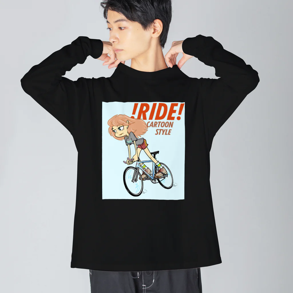 nidan-illustrationの!RIDE! (CARTOON STYLE) ビッグシルエットロングスリーブTシャツ