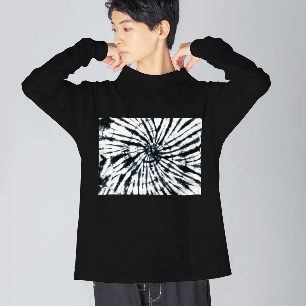 H2Styleのブラックタイダイ Big Long Sleeve T-Shirt