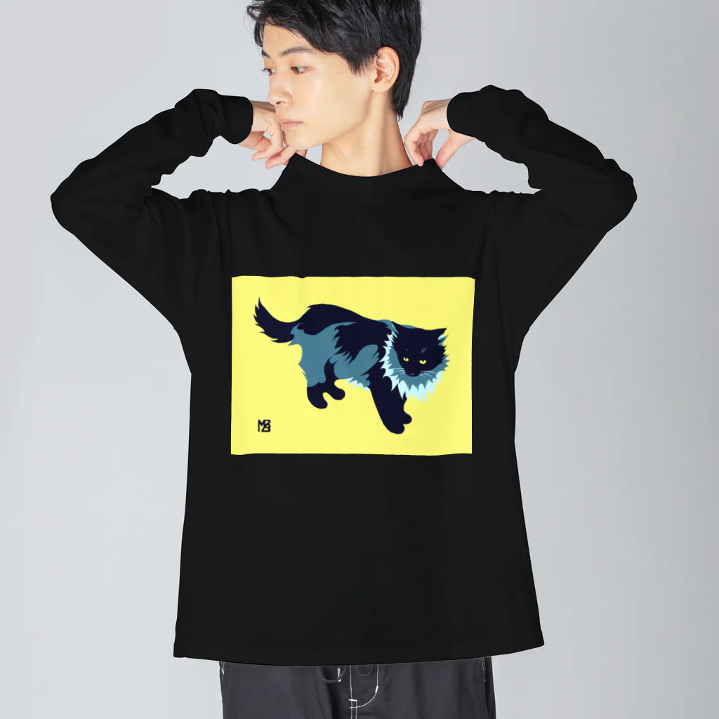 無真獣73号のたてがみのある猫 Big Long Sleeve T-Shirt